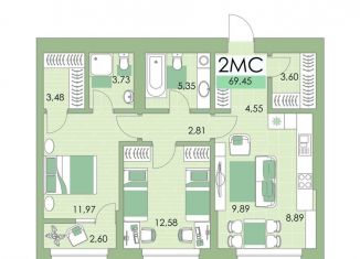 Продам 2-комнатную квартиру, 68 м2, Уфа