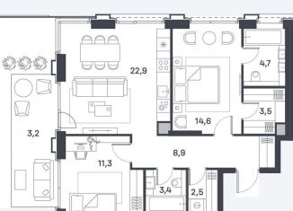 Продается 3-комнатная квартира, 75 м2, Москва, метро Люблино