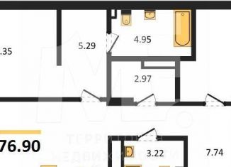 Продается 2-комнатная квартира, 76.9 м2, Калининградская область, улица Ломоносова, 52