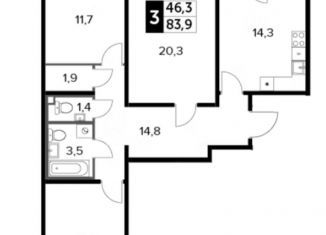 Продам 3-ком. квартиру, 83.9 м2, Москва, станция Молжаниново, Ленинградское шоссе, 228к6