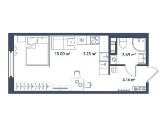 Квартира на продажу студия, 31.1 м2, Санкт-Петербург, муниципальный округ Московская Застава