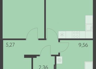 Продается однокомнатная квартира, 55.1 м2, Свердловская область, улица Академика Парина, 37А