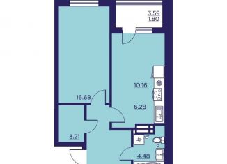 Продается однокомнатная квартира, 51.3 м2, Воронеж, Центральный район, улица Ломоносова, 116/25