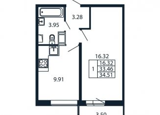 1-ком. квартира на продажу, 37 м2, Мурино, Ручьёвский проспект, 20