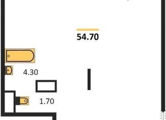 Однокомнатная квартира на продажу, 54.7 м2, Воронеж, улица Шишкова, 140Б/17