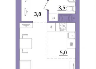 Продаю 1-комнатную квартиру, 26.5 м2, Петрозаводск, Гражданская улица, 21