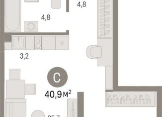 Продам квартиру студию, 40.9 м2, Новосибирск, метро Гагаринская