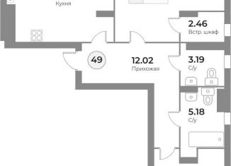 2-комнатная квартира на продажу, 75.3 м2, Калининградская область