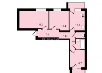 Продам трехкомнатную квартиру, 66.3 м2, Владимир, улица Сурикова, 26