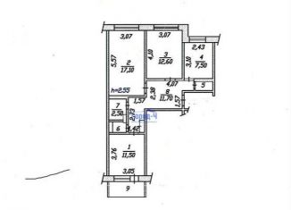 Продается трехкомнатная квартира, 65.4 м2, Чебоксары, Гражданская улица, 113, Московский район