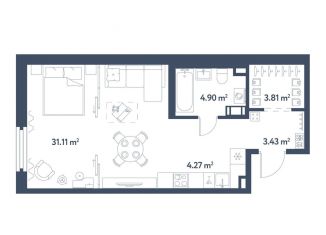 Продам квартиру студию, 47.5 м2, Санкт-Петербург, Московский район