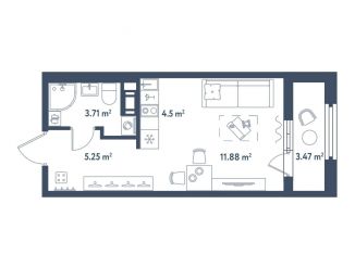 Квартира на продажу студия, 27.1 м2, Санкт-Петербург, муниципальный округ Московская Застава