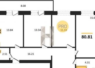 Продается 2-ком. квартира, 70.1 м2, Воронеж, Электросигнальная улица, 9Ак2