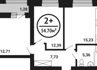 Продам 2-ком. квартиру, 54.7 м2, Уфа