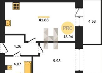 Продажа 1-комнатной квартиры, 41.9 м2, Воронежская область