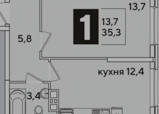 Продаю однокомнатную квартиру, 35.3 м2, Краснодар, Прикубанский округ