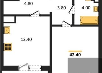 Продажа однокомнатной квартиры, 42.4 м2, Воронежская область, улица Фёдора Тютчева, 107