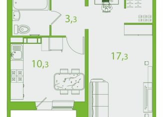 Однокомнатная квартира на продажу, 38 м2, Томск