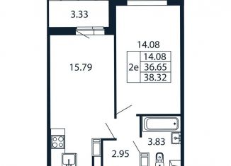 Продаю 1-комнатную квартиру, 40 м2, Мурино, Ручьёвский проспект, 20