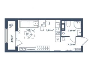 Продам квартиру студию, 28.1 м2, Санкт-Петербург, муниципальный округ Московская Застава