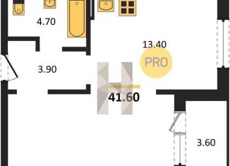 Продаю однокомнатную квартиру, 41.6 м2, Новосибирск