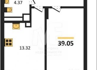 Однокомнатная квартира на продажу, 39.1 м2, Калининградская область, Батальная улица, 65Б