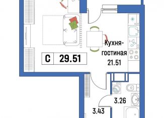 Продажа квартиры студии, 29.5 м2, Мурино