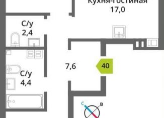 Продам 2-комнатную квартиру, 52 м2, Московская область