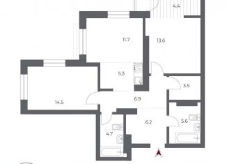 Продаю 3-ком. квартиру, 74.2 м2, Новосибирская область