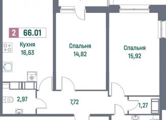 Продаю 2-комнатную квартиру, 66 м2, Мурино, Ручьёвский проспект, 1/24