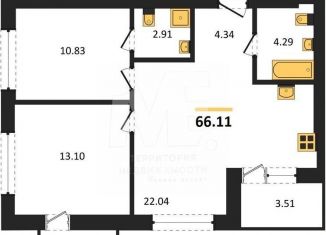 Продажа 2-ком. квартиры, 66.1 м2, Калининградская область