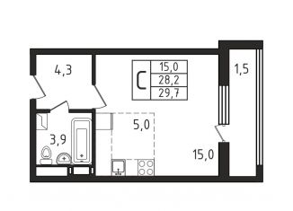 Продается квартира студия, 29.7 м2, деревня Пирогово, улица Ильинского, 8к1