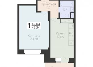 Продам 1-ком. квартиру, 43.3 м2, Подольск, Садовая улица, 3к1