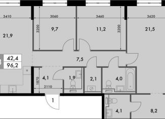 Продаю 3-ком. квартиру, 96.2 м2, Казань, улица Оренбургский Тракт, 8/1, ЖК Манхэттен