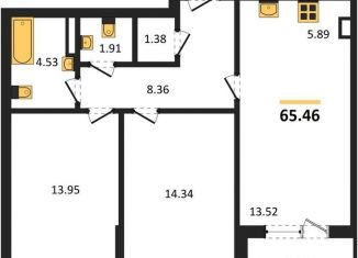 Продается 2-комнатная квартира, 65.5 м2, Воронежская область