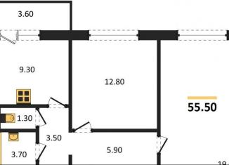 Продажа 2-ком. квартиры, 55.5 м2, Новосибирск, Спортивная улица, 37