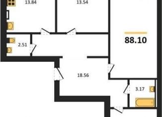 Продаю трехкомнатную квартиру, 88.1 м2, село Александровка