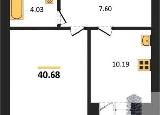 Продается однокомнатная квартира, 40.7 м2, Воронеж, Советский район, улица Курчатова, 26Б