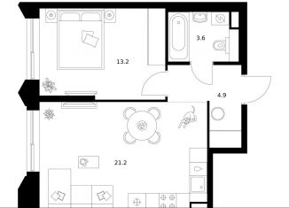 Продам 1-комнатную квартиру, 42.9 м2, Москва, ЗАО