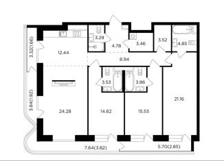 Продается 4-комнатная квартира, 134.5 м2, Москва, жилой комплекс Форивер, 10