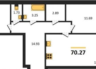 2-комнатная квартира на продажу, 70.3 м2, Богучар