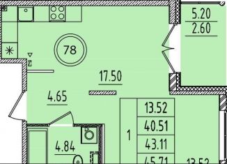 Продаю 1-ком. квартиру, 35.9 м2, посёлок Шушары