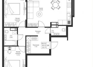 Продается 2-комнатная квартира, 68 м2, Казань, ЖК Мой Ритм, жилой комплекс Мой Ритм, ПК4