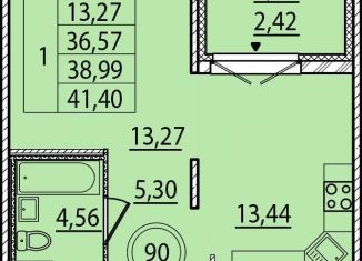 Продается 1-комнатная квартира, 39.4 м2, посёлок Шушары