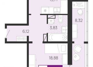 Продается 1-комнатная квартира, 46.7 м2, Брянск, Бежицкий район