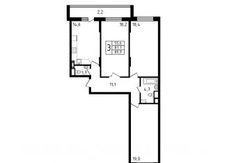 Продажа 3-комнатной квартиры, 89.9 м2, деревня Пирогово, улица Ильинского, 8к2