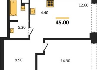 Продам однокомнатную квартиру, 45 м2, Новосибирск, метро Гагаринская