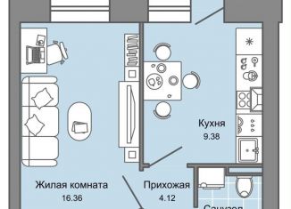 Продажа 1-комнатной квартиры, 36 м2, Кировская область