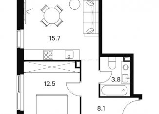 Продам 1-ком. квартиру, 40.1 м2, Москва, метро Владыкино, Сигнальный проезд, 12