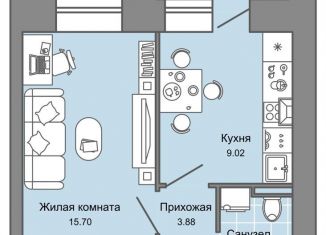 Продажа 1-ком. квартиры, 34 м2, Кировская область